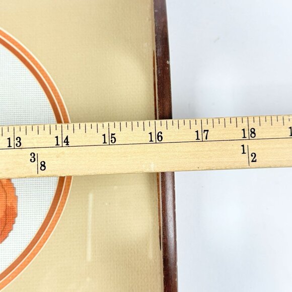 Vintage Fall Goose Harvest Cross-Stitch Serving Tray Rustic Farmhouse Decor - Picture 6 of 10